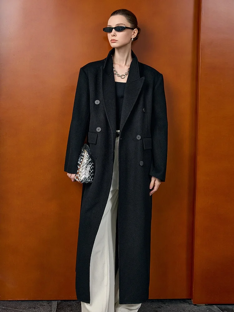 Double-Sided Woolen Coat Missprins Hepburn Style Women's Long Loose Double-Breasted Elegant Commute Winter Fashion
Double-Sided Woolen Coat Missprins Hepburn Style Women's Long Loose Double-Breasted Elegant Commute Winter Fashion