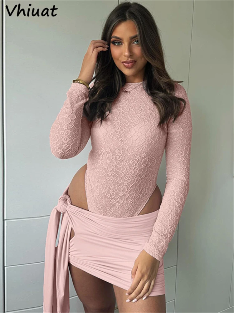Vhiuat Solid Skirt Sets Long Sleeve Bodysuit Tops Sexy Lace Up Skirts Women's Party 2 Piece Set Streetwear 2025 New Outfits
Vhiuat Solid Skirt Sets Long Sleeve Bodysuit Tops Sexy Lace Up Skirts Women's Party 2 Piece Set Streetwear 2025 New Outfits