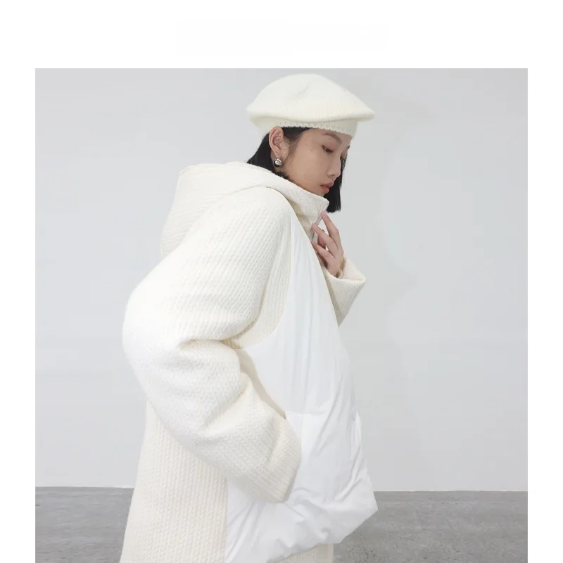 Зимнее пальто с капюшоном из пуха, вязаное, с подкладкой, белое, класса люкс, для женщин
Зимнее пальто с капюшоном из пуха, вязаное, с подкладкой, белое, класса люкс, для женщин