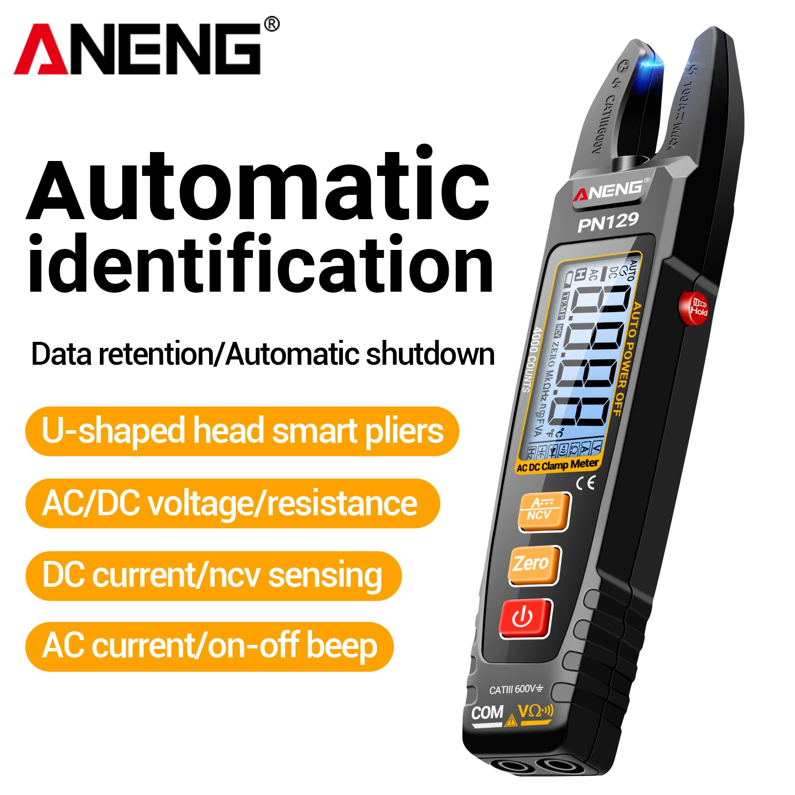 ANENG PN129 Intelligent Clamp Meter Multimeter 600V 100A Voltage Current Resistance Tester Backlit Display Auto Power Off
ANENG PN129 Intelligent Clamp Meter Multimeter 600V 100A Voltage Current Resistance Tester Backlit Display Auto Power Off
