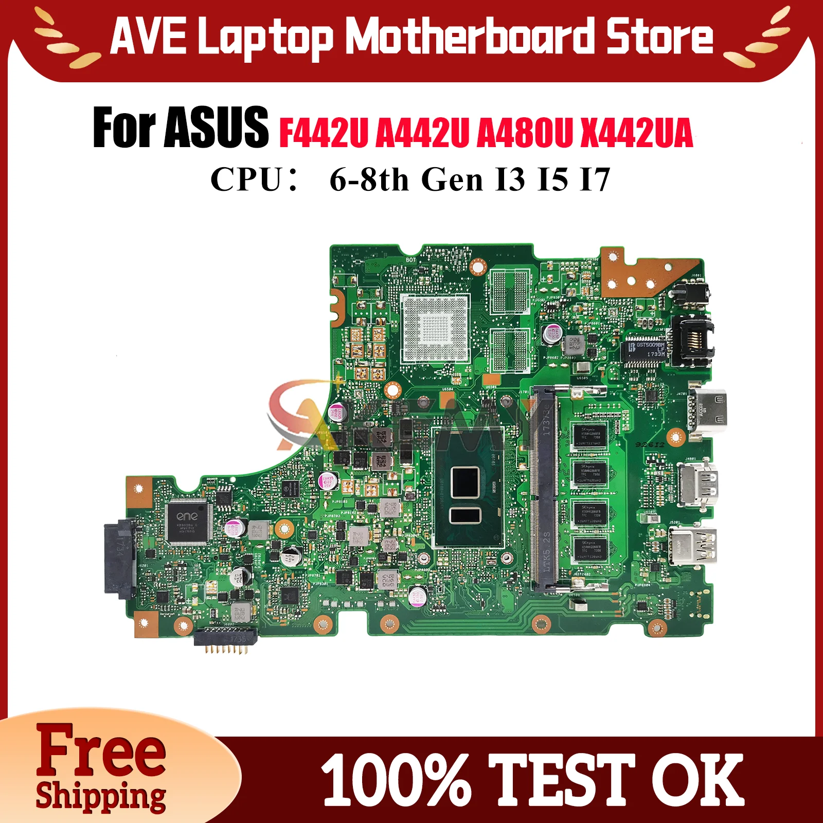 X442UA Материнская плата для ноутбука ASUS X442UNR A480U X442UAR X442URR A442U F442U X442UQ X442U X442UR X442UF Материнская плата I3 I5 I7 CPU
X442UA Материнская плата для ноутбука ASUS X442UNR A480U X442UAR X442URR A442U F442U X442UQ X442U X442UR X442UF Материнская плата I3 I5 I7 CPU