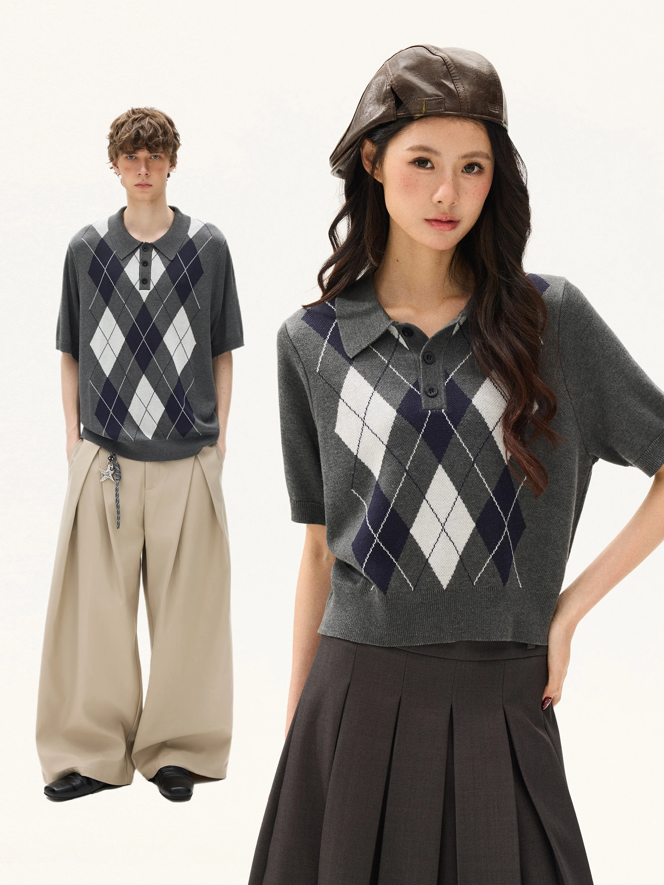 Free Sonata American College Sle Knitted irt ort Sve T-irt Women's Men's ey Vintage Slim Fit Lattice Pattern
Free Sonata American College Sle Knitted irt ort Sve T-irt Women's Men's ey Vintage Slim Fit Lattice Pattern