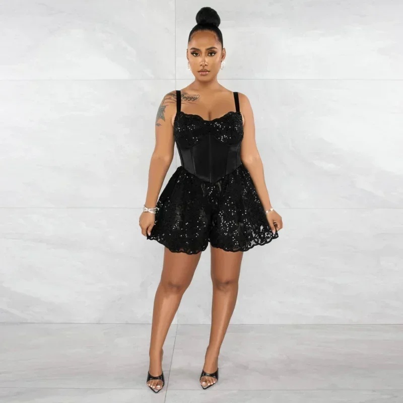 GUWU Sequined Sleeveless Strap Tunic Romper Fashion Women Jumpsuit Summer Sexy Party Flare One Piece Set Playsuit
GUWU Sequined Sleeveless Strap Tunic Romper Fashion Women Jumpsuit Summer Sexy Party Flare One Piece Set Playsuit