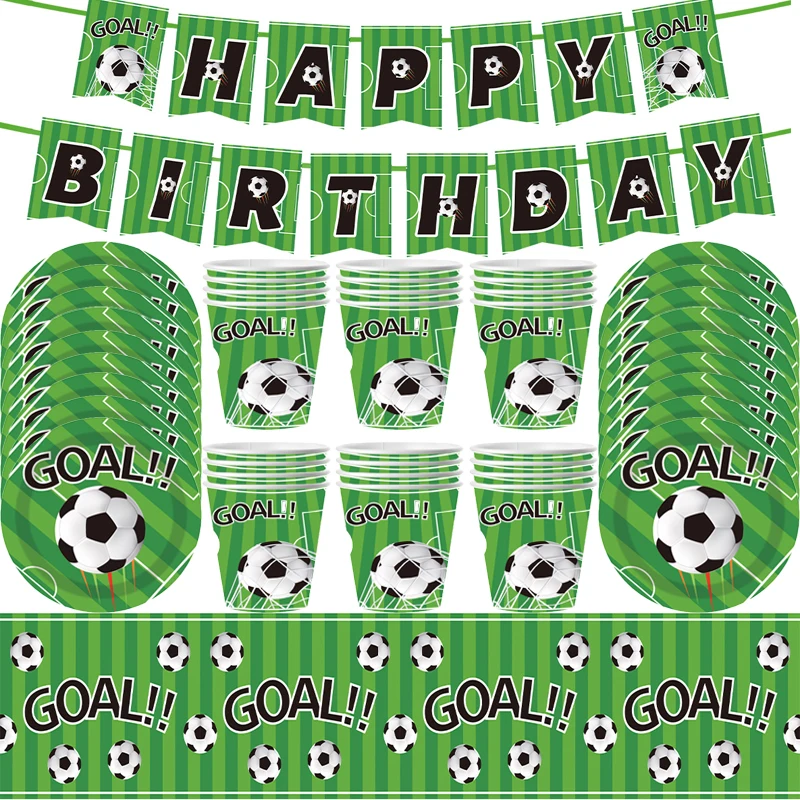 Soccer Party Disposable Tableware Paper Plates Cups Napkins Tablecloth Kids Boys Football Birthday Party Decoration Supplies Set
Soccer Party Disposable Tableware Paper Plates Cups Napkins Tablecloth Kids Boys Football Birthday Party Decoration Supplies Set