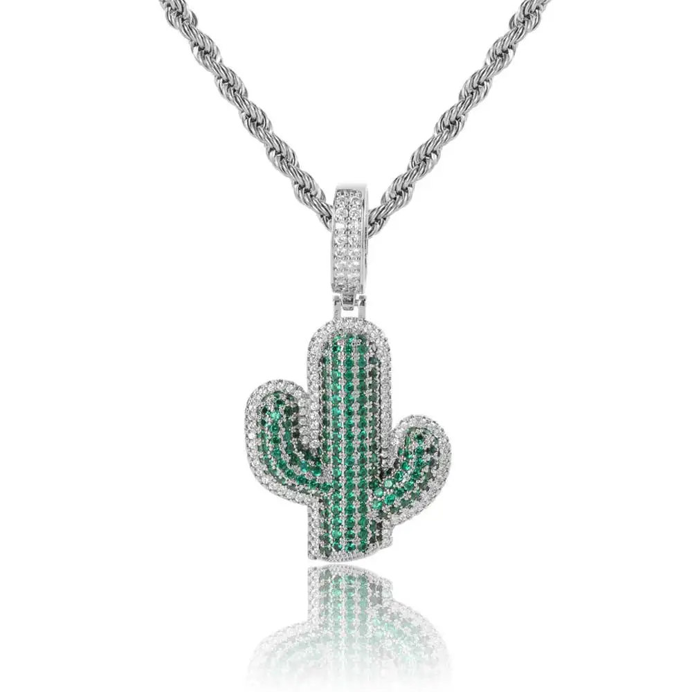 Iced Out Cactus Pendant Necklace Men Green Cubic Zircon Charms Necklaces Fashion Plant Hip Hop Jewelry
Iced Out Cactus Pendant Necklace Men Green Cubic Zircon Charms Necklaces Fashion Plant Hip Hop Jewelry