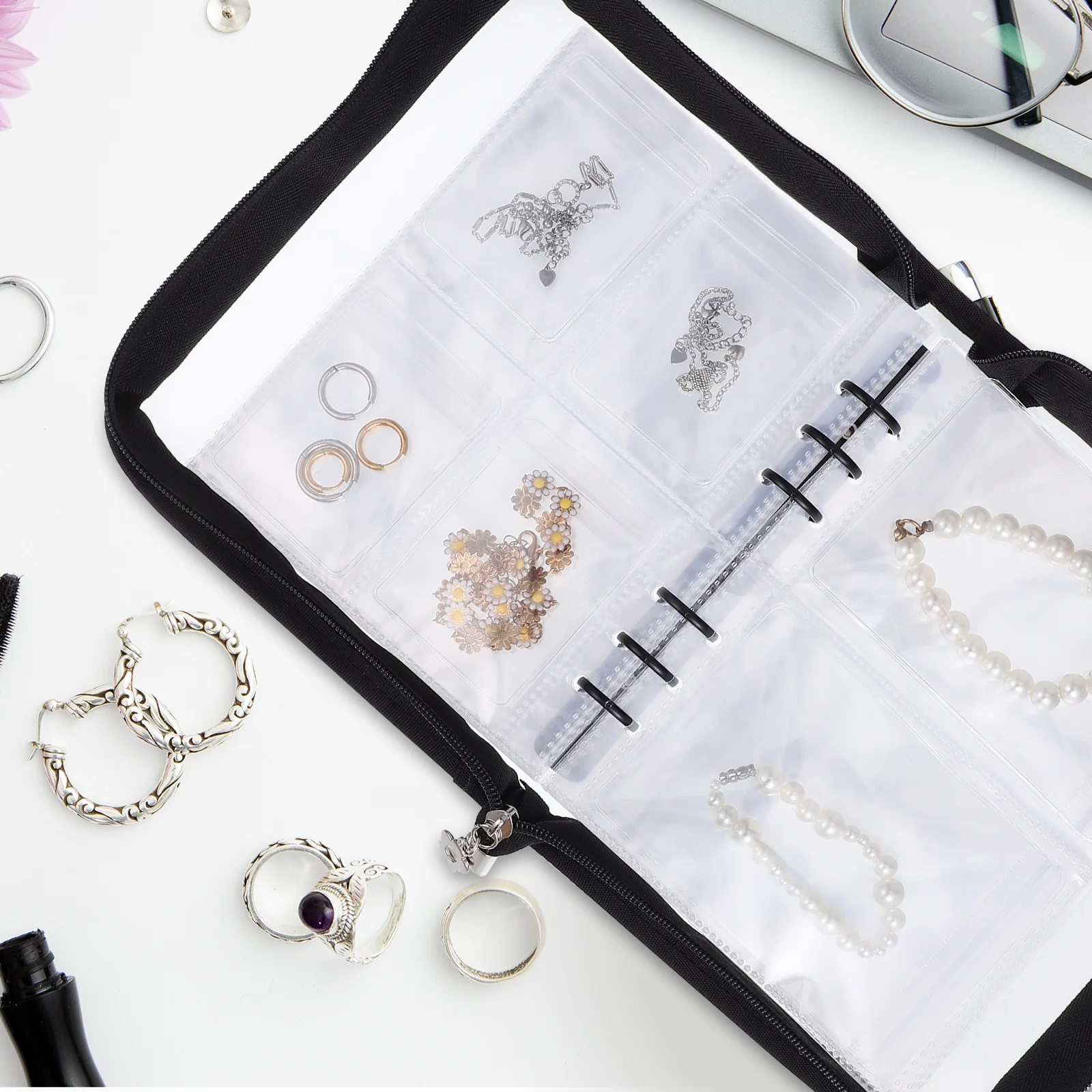 Jewelry Storage Book Organizer Binder Travel Earring Holder Necklace Pouch Portable Clear Pockets Zipper Secure Lightweight
Jewelry Storage Book Organizer Binder Travel Earring Holder Necklace Pouch Portable Clear Pockets Zipper Secure Lightweight