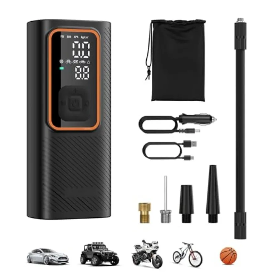Cordless Tire Inflator Portable Air Compressor 150 PSI Air Pump with Rechargeable Battery Tire Pressure Gauge 12V Car Power Ada
Cordless Tire Inflator Portable Air Compressor 150 PSI Air Pump with Rechargeable Battery Tire Pressure Gauge 12V Car Power Ada