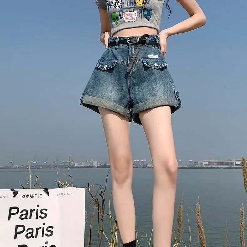 Retro High Waist Denim Shorts Women's A-Line Slimming Summer Thin Wide Leg Pants Casual Pure Color Cotton Polyester Blend
Retro High Waist Denim Shorts Women's A-Line Slimming Summer Thin Wide Leg Pants Casual Pure Color Cotton Polyester Blend
