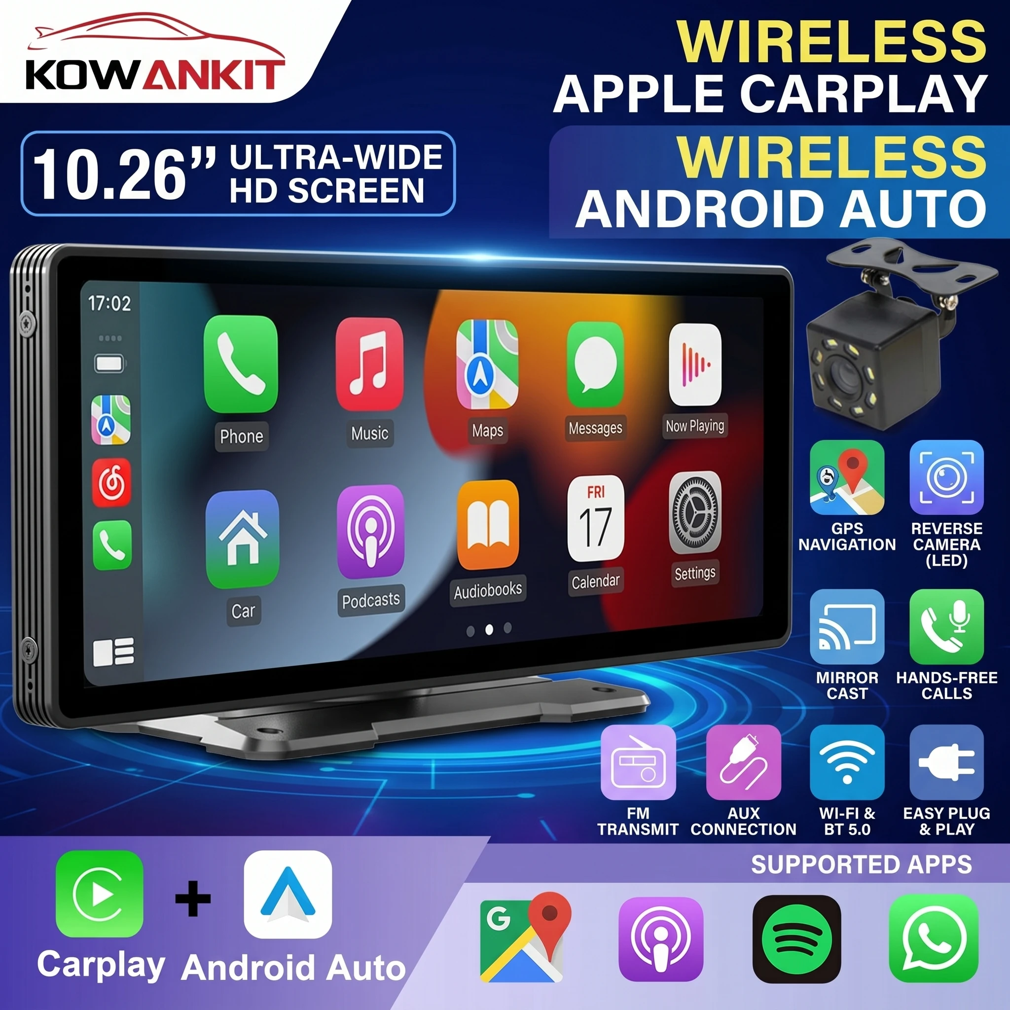 Universal 10.26" Car Mirror Radio 2026 Wireless Carplay Multimedia Video Player Android Auto Touchscreen BT AUX USB Kowankit
Universal 10.26" Car Mirror Radio 2026 Wireless Carplay Multimedia Video Player Android Auto Touchscreen BT AUX USB Kowankit