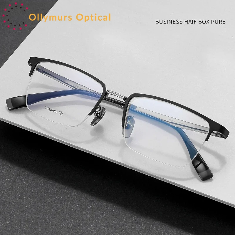 OLLYMURS New Fashion Retro Business Half Frame Ultra Light Pure Titanium Eyewear Optical Prescription Glasses Man Eyeglasses 901
OLLYMURS New Fashion Retro Business Half Frame Ultra Light Pure Titanium Eyewear Optical Prescription Glasses Man Eyeglasses 901