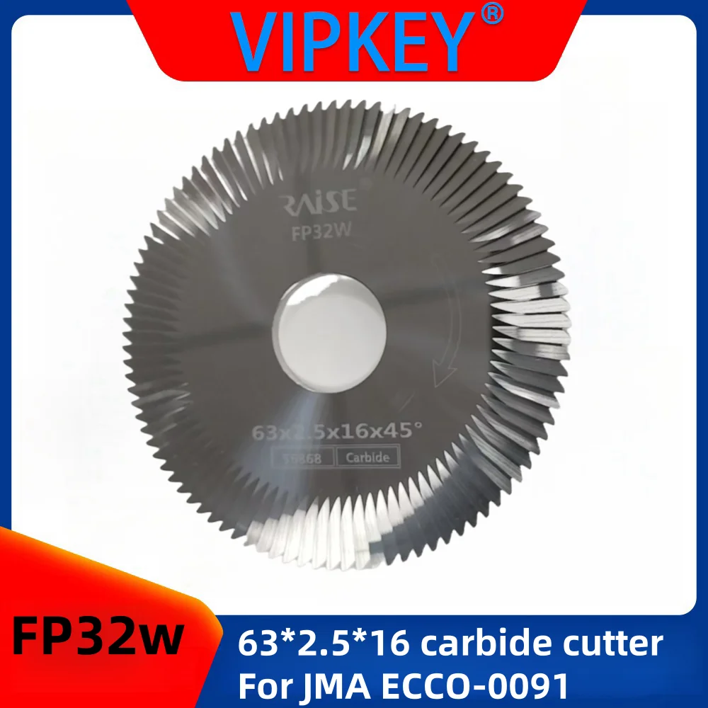 Carbide key cutter FP32W angle saw blade milling cutter 63*2.5*16mm 45 Degree for JMA ECCO-0091 key cutting machine
Carbide key cutter FP32W angle saw blade milling cutter 63*2.5*16mm 45 Degree for JMA ECCO-0091 key cutting machine