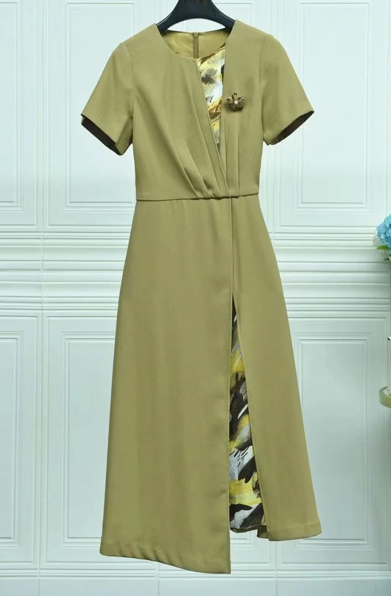 High Quality Brand New Summer Dress 2023 Fashionable Women Vintage Print Beading Deco Short Sleeve Khaki Black Dress Female 3XL
High Quality Brand New Summer Dress 2023 Fashionable Women Vintage Print Beading Deco Short Sleeve Khaki Black Dress Female 3XL