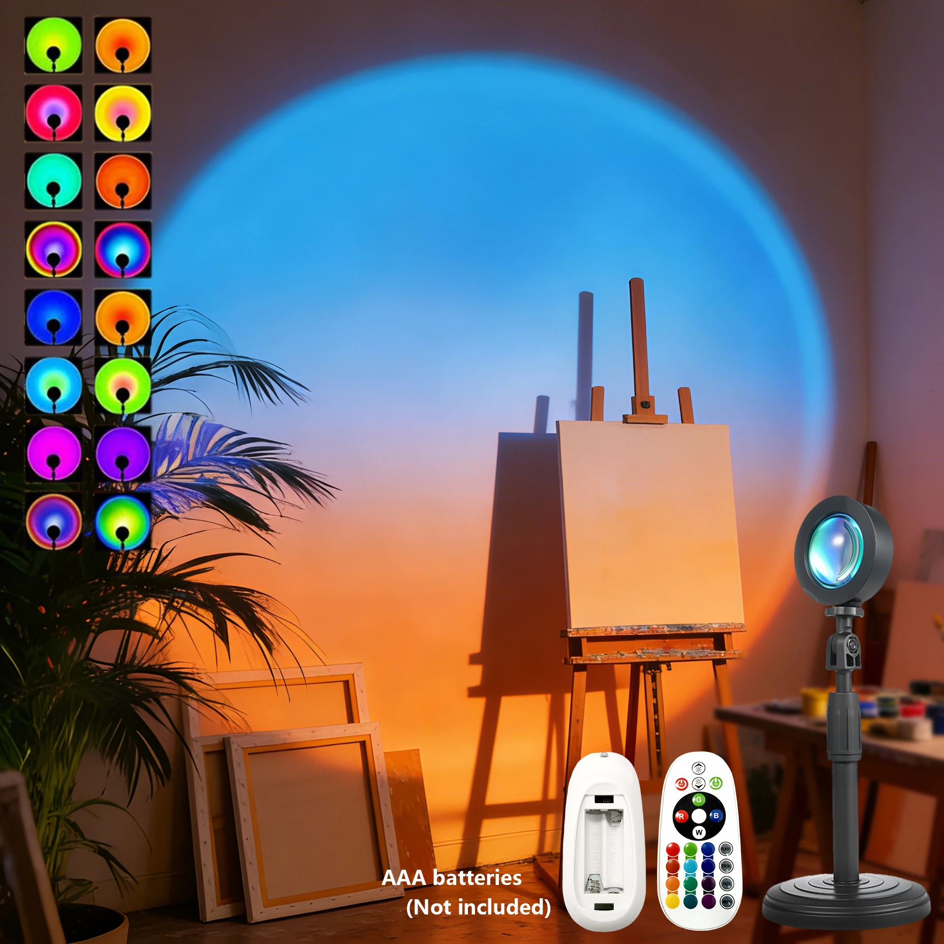 Sunset Projection LED Light, 16 Colors Changing Lamp with Remote and Adjustable Stand for Bedroom, Bar
Sunset Projection LED Light, 16 Colors Changing Lamp with Remote and Adjustable Stand for Bedroom, Bar