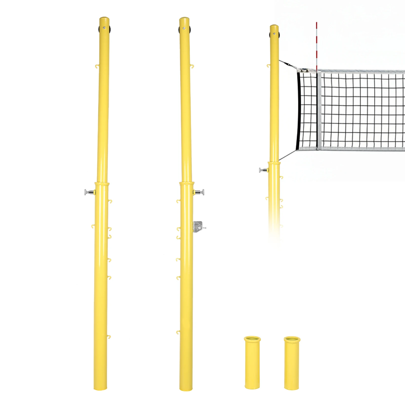 Встраиваемые в землю регулируемые волейбольные стойки (6 уровней высоты от 1,5 м до 2,4 м) для взрослых, стадионов и садов
Встраиваемые в землю регулируемые волейбольные стойки (6 уровней высоты от 1,5 м до 2,4 м) для взрослых, стадионов и садов