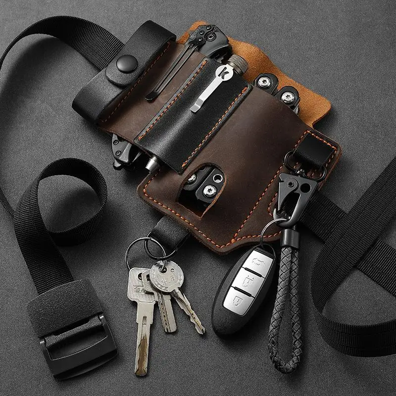 Multifunction Leather Folding Tool Sheath Pocket Organizer for Folding Tool Flashlight Mini Pouch Brown
Multifunction Leather Folding Tool Sheath Pocket Organizer for Folding Tool Flashlight Mini Pouch Brown