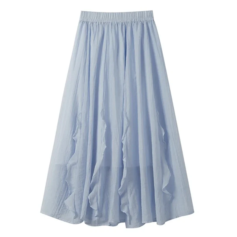 2025 Women's Elegant A- Line Skirt Summer New Elastic High Waist Lotus Leaf Edge Decoration Solid Color Skirts
2025 Women's Elegant A- Line Skirt Summer New Elastic High Waist Lotus Leaf Edge Decoration Solid Color Skirts