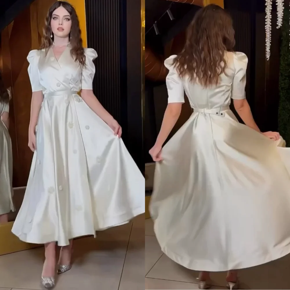 Evening Sexy Casual Satin Applique Sash Formal Evening A-line V-neck Bespoke Occasion Gown Midi Dresses
Evening Sexy Casual Satin Applique Sash Formal Evening A-line V-neck Bespoke Occasion Gown Midi Dresses