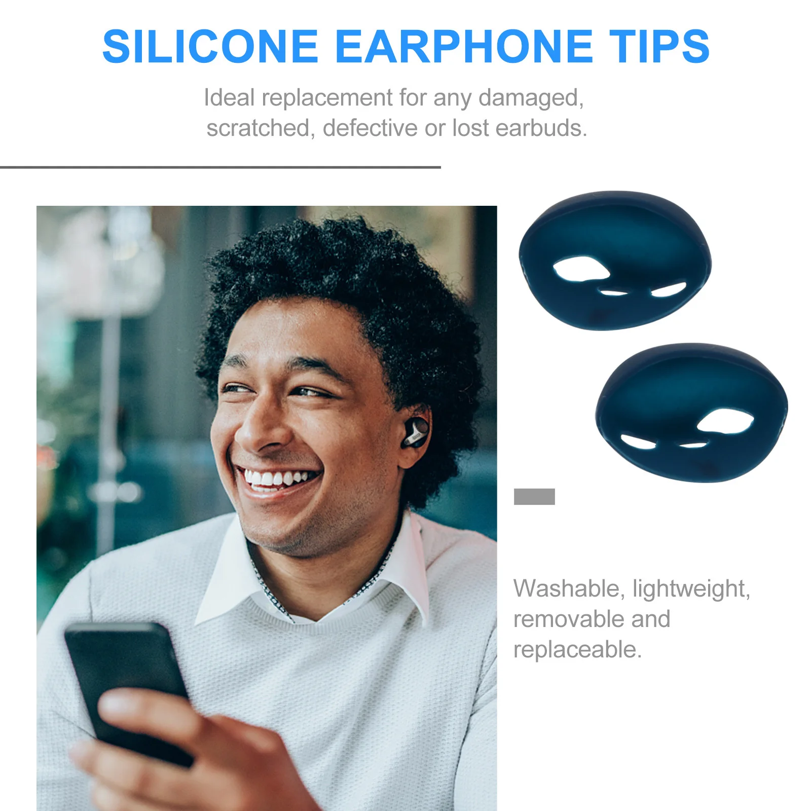 2Pairs Earphone Caps Silicone Earplug Replacement Tips Washable Soft Earbuds Covers for Wireless Earphone Noise Isolation 
2Pairs Earphone Caps Silicone Earplug Replacement Tips Washable Soft Earbuds Covers for Wireless Earphone Noise Isolation