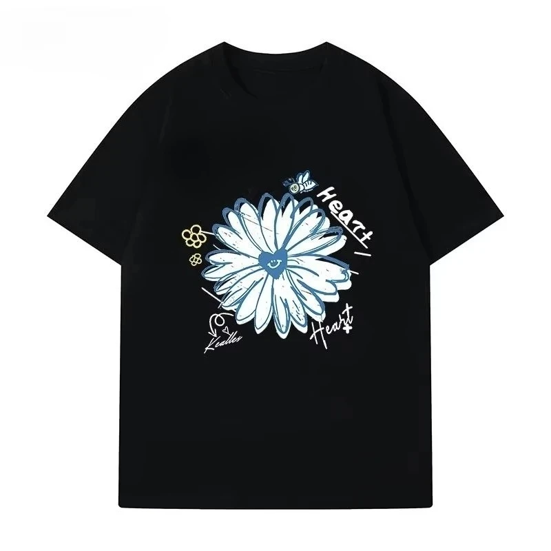 Летняя футболка из чистого хлопка с мультяшным принтом Carlos в форме сердца — модная универсальная, со свободным дизайном с половиной рукавов
Летняя футболка из чистого хлопка с мультяшным принтом Carlos в форме сердца — модная универсальная, со свободным дизайном с половиной рукавов