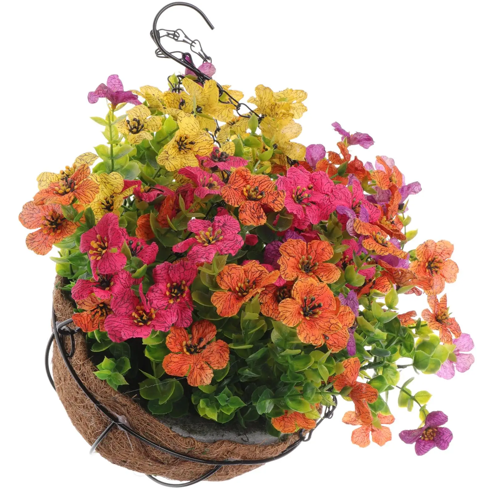 Hanging Planter Basket Coconut Fiber Artificial Flowers Decor Faux PlantFlowerwith Chain for Home GardenDecor Scene
Hanging Planter Basket Coconut Fiber Artificial Flowers Decor Faux PlantFlowerwith Chain for Home GardenDecor Scene