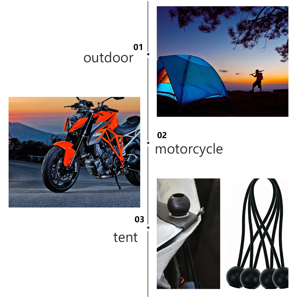 25 Pcs UFO Ball Head Tent Accessories Elasticated Rope Bungee Cord for Hiking Canopy Camping Tie
25 Pcs UFO Ball Head Tent Accessories Elasticated Rope Bungee Cord for Hiking Canopy Camping Tie