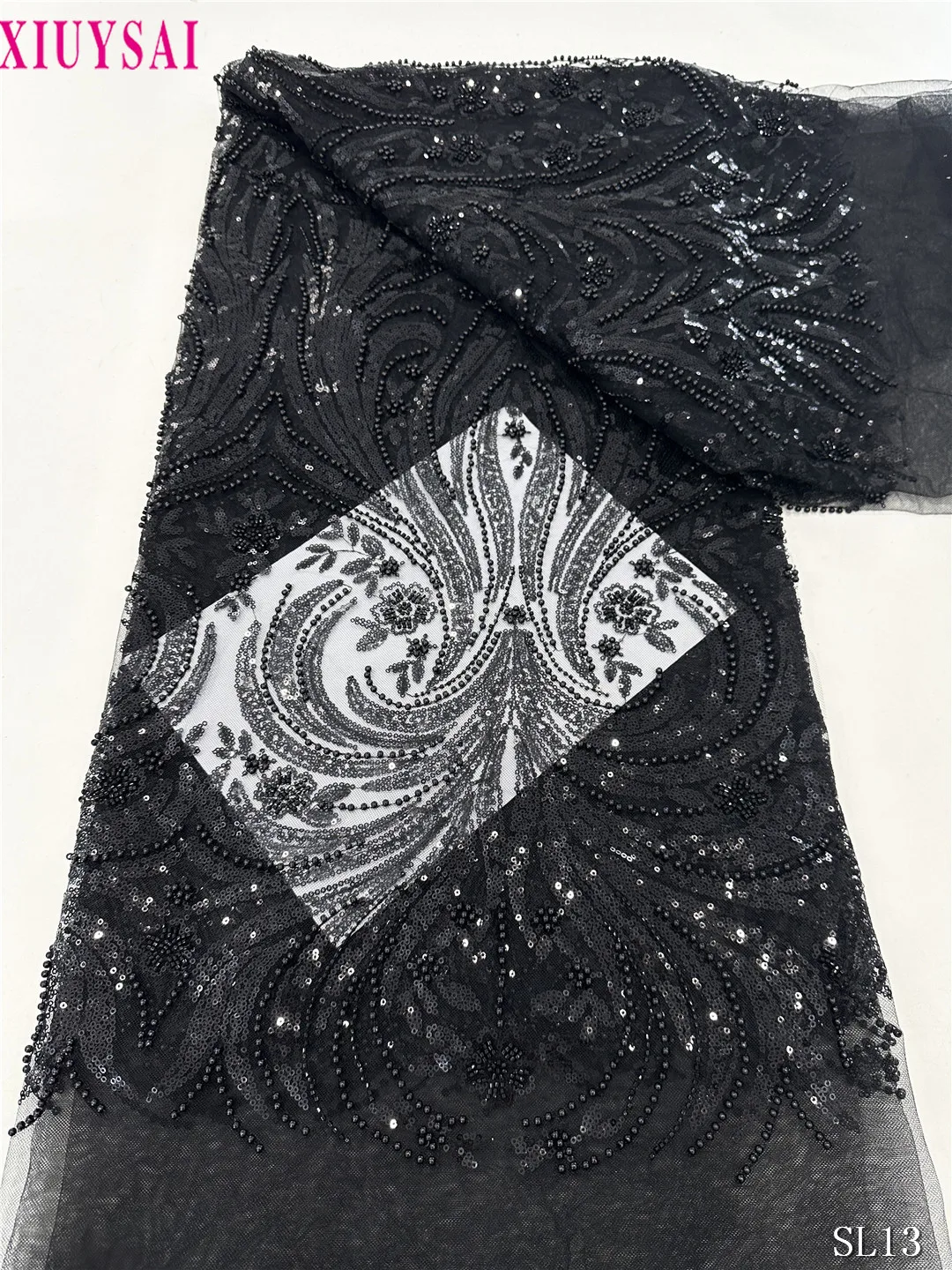 African Sequins Beaded Lace Fabrics 5 yards High Quality Sequence Embroidery French Nigerian Lace Fabric For Wedding Sewing
African Sequins Beaded Lace Fabrics 5 yards High Quality Sequence Embroidery French Nigerian Lace Fabric For Wedding Sewing