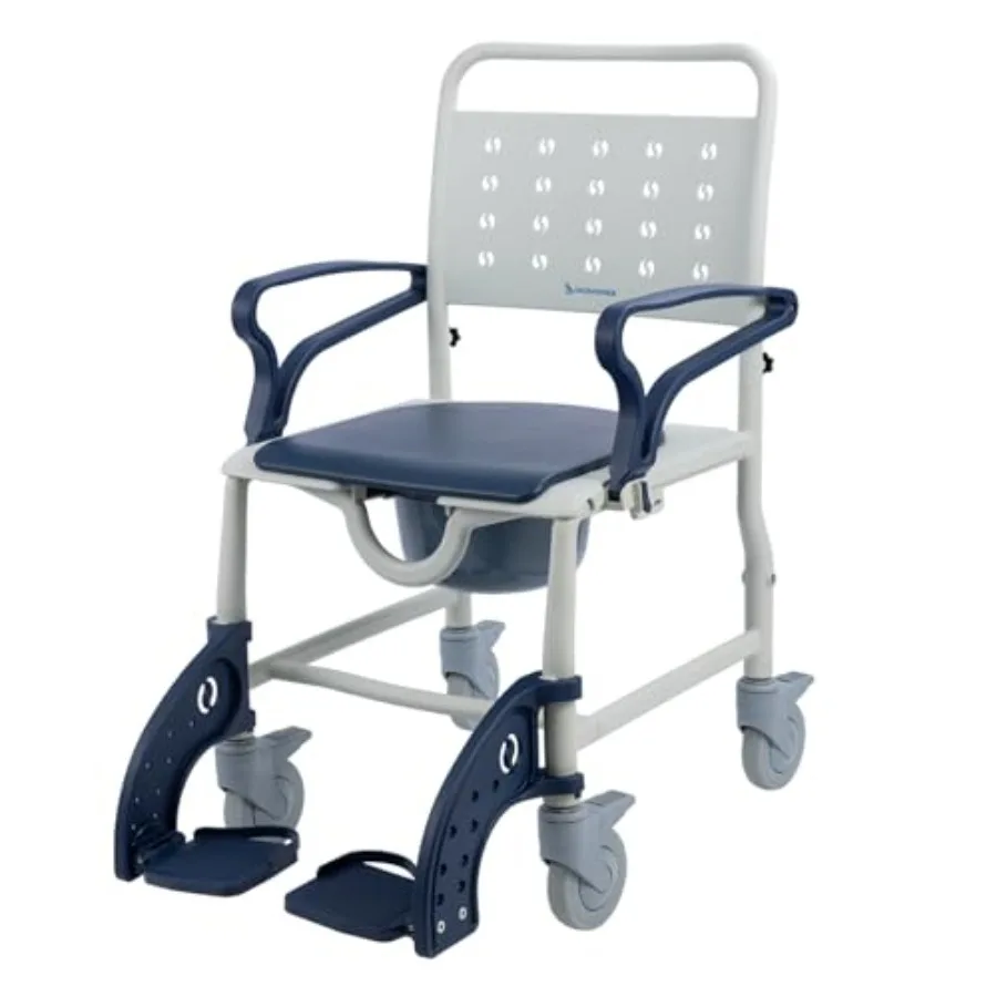 Rolling 4 in 1 Shower Chair with Wheels for Elderly and DisabledTransport Bathroom Shower Wheelchair with Safety Locking Wheels
Rolling 4 in 1 Shower Chair with Wheels for Elderly and DisabledTransport Bathroom Shower Wheelchair with Safety Locking Wheels