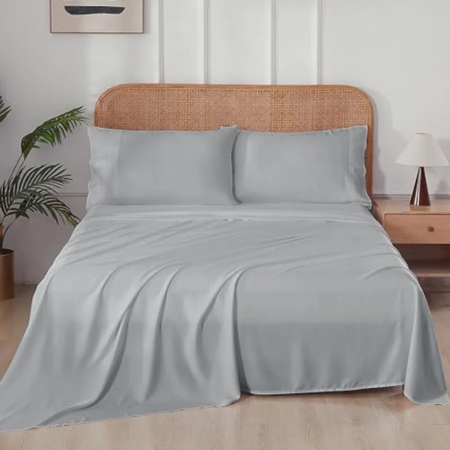 100% Bamboo Viscose Sheet Set 400 Thread Count Cooling Sheets for Hot Sleepers 16" Deep Pocket Ultra Soft Breathable and Hotel
100% Bamboo Viscose Sheet Set 400 Thread Count Cooling Sheets for Hot Sleepers 16" Deep Pocket Ultra Soft Breathable and Hotel