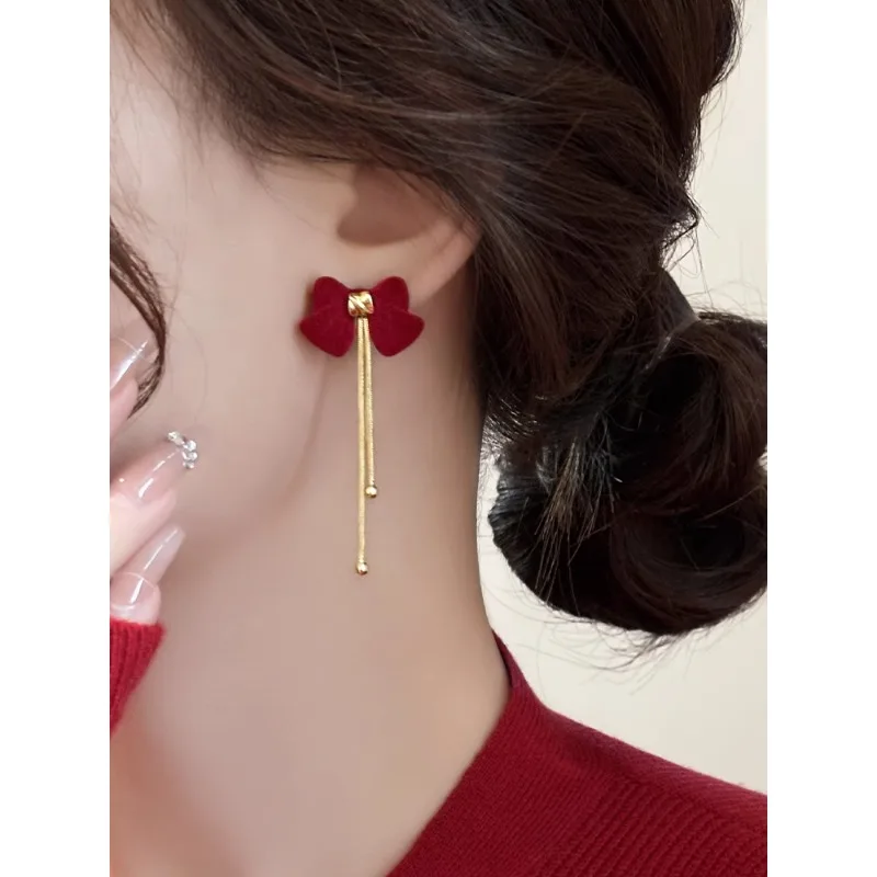 *Long wine red velvet butterfly earrings with tassels, premium spring and summer earrings, pure silver earrings
*Long wine red velvet butterfly earrings with tassels, premium spring and summer earrings, pure silver earrings