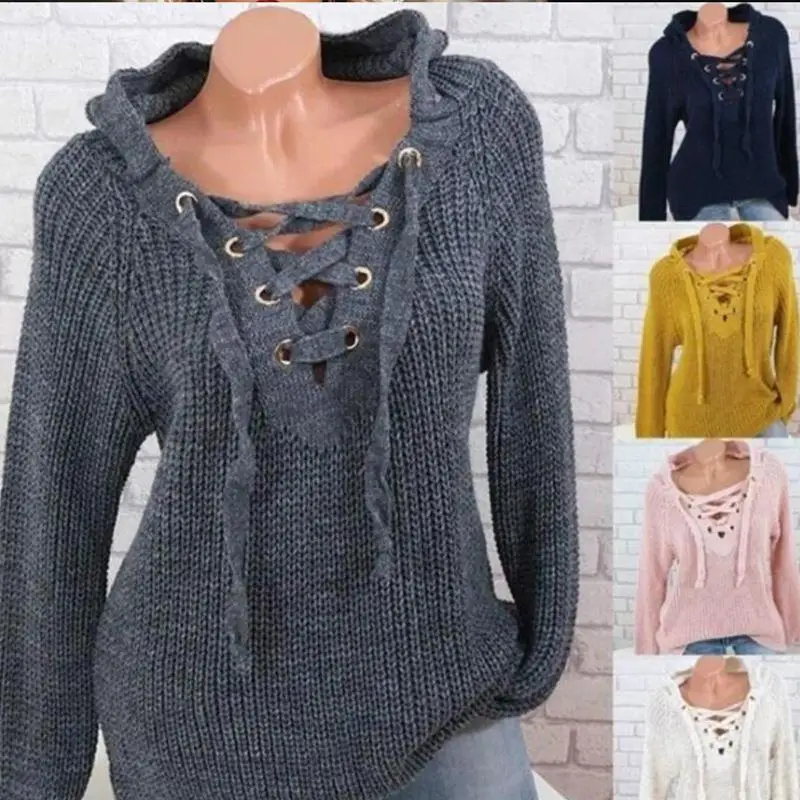 Женский вязаный свитер большого размера с завязками на бретелях, удобный свободный крой, модная винтажная зимняя одежда средней длины
Женский вязаный свитер большого размера с завязками на бретелях, удобный свободный крой, модная винтажная зимняя одежда средней длины