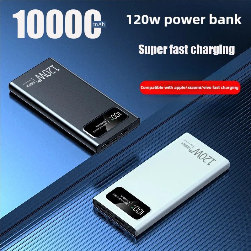 120W 10000mAh Power Bank Super Fast Charging Battery High Capacity Digital Display Power Bank For iPhone Samsung Huawei Xiaomi
120W 10000mAh Power Bank Super Fast Charging Battery High Capacity Digital Display Power Bank For iPhone Samsung Huawei Xiaomi