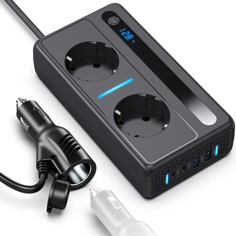 300W with digital display 12V/24V to 230V European vehicle inverter multi-function power station 
300W with digital display 12V/24V to 230V European vehicle inverter multi-function power station