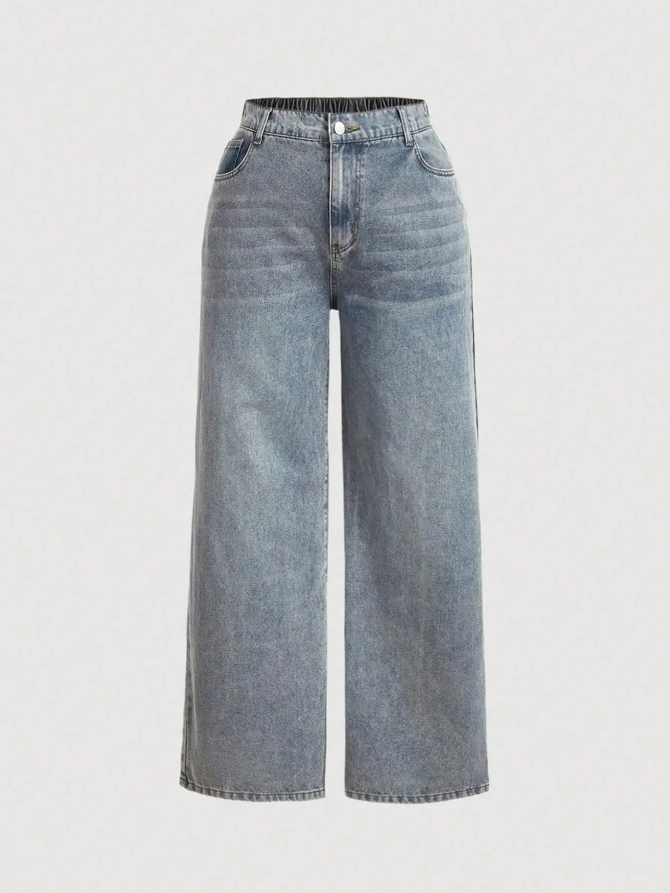 Wide-Leg High-Waisted Denim Jeans, Loose Fit Casual Blue Washed Pants
Wide-Leg High-Waisted Denim Jeans, Loose Fit Casual Blue Washed Pants