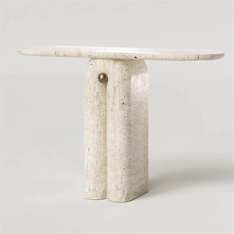 Travertine entrance table Designer light luxury hotel Modern home corridor Long table against the wall
Travertine entrance table Designer light luxury hotel Modern home corridor Long table against the wall