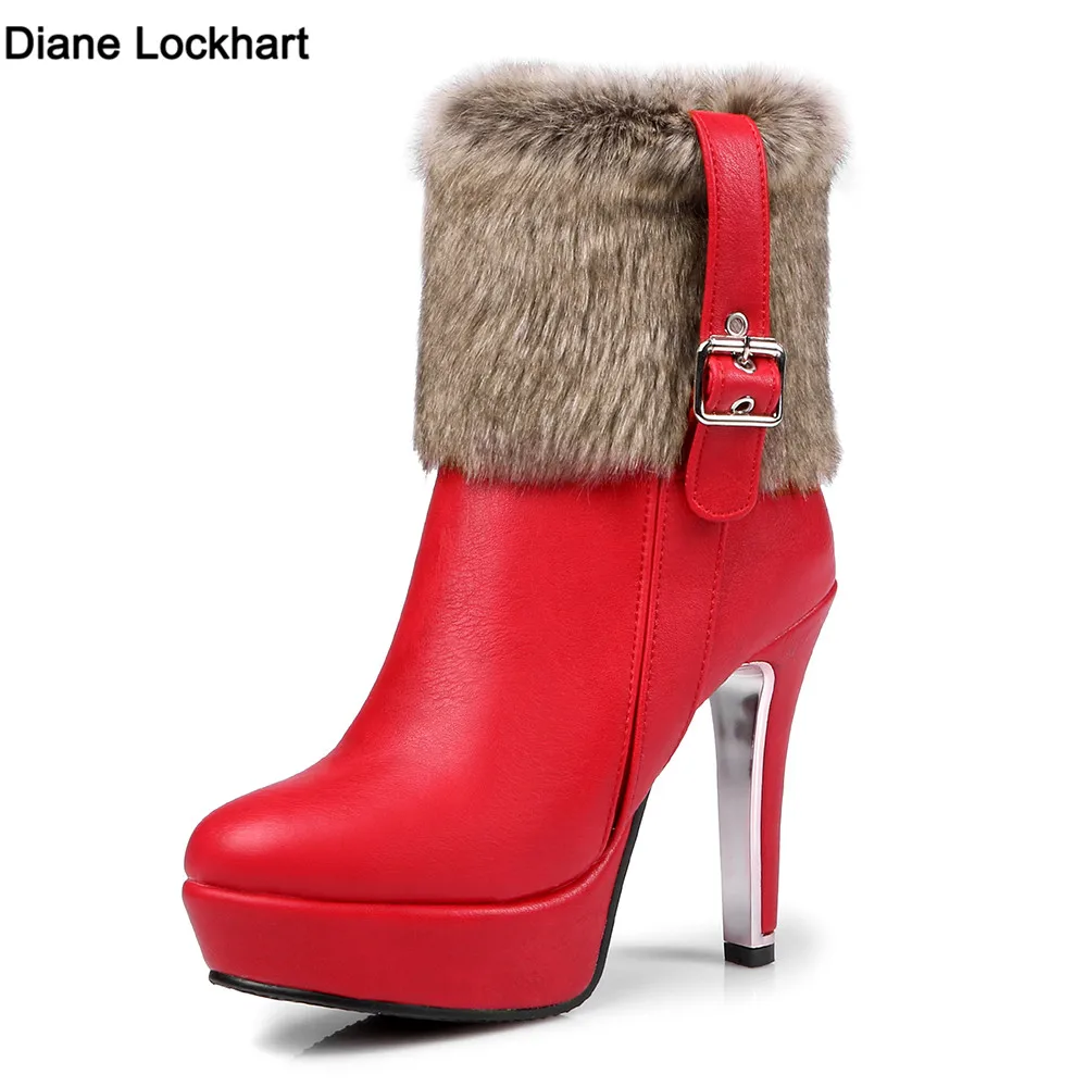 Winter Women Ankle Boots Christmas High Heels Platform Shoes Femme Warm Fur Short Boots Red Black Ladies Party Shoes Plus Size
Winter Women Ankle Boots Christmas High Heels Platform Shoes Femme Warm Fur Short Boots Red Black Ladies Party Shoes Plus Size