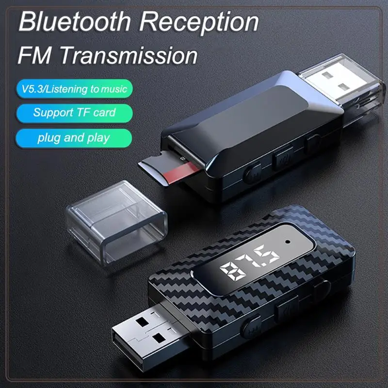 Надежный автомобильный передатчик Bluetooth 5.3, приемник со светодиодным дисплеем, громкая связь, автомобильный звонок, беспроводное аудио для FM-радио, поддержка TF-карты,
Надежный автомобильный передатчик Bluetooth 5.3, приемник со светодиодным дисплеем, громкая связь, автомобильный звонок, беспроводное аудио для FM-радио, поддержка TF-карты,