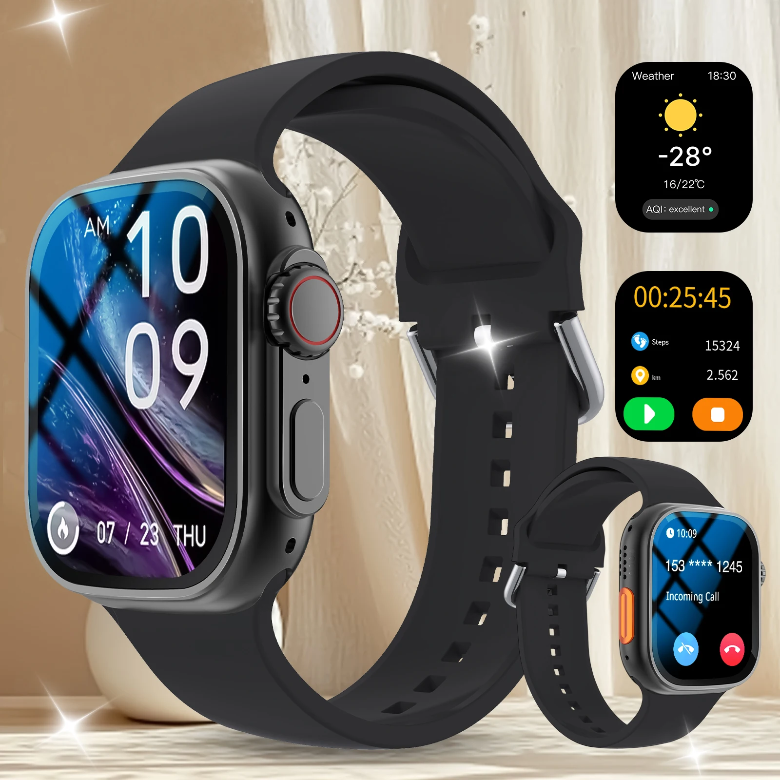1pc Fashionable Unisex Smartwatch,With HD Custom Display,Wireless Calling,Pedometer,Multi-Sport Modes,Voice Assistant, and Music Control,For Android & Iphone,Father's Day, New Year, Christmas, Anniversary - The Perfect Gifts for All These Occasions
1pc Fashionable Unisex Smartwatch,With HD Custom Display,Wireless Calling,Pedometer,Multi-Sport Modes,Voice Assistant, and Music Control,For Android & Iphone,Father's Day, New Year, Christmas, Anniversary - The Perfect Gifts for All These Occasions