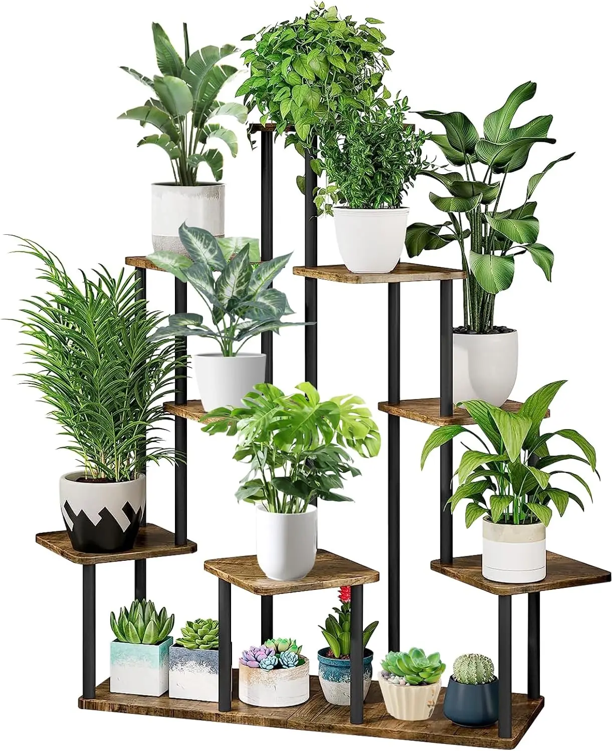 9-Tier Corner Plant Stand, Thickened Metal & Wood, Holds 11+ Pots, for Living Room Patio Balcony
9-Tier Corner Plant Stand, Thickened Metal & Wood, Holds 11+ Pots, for Living Room Patio Balcony