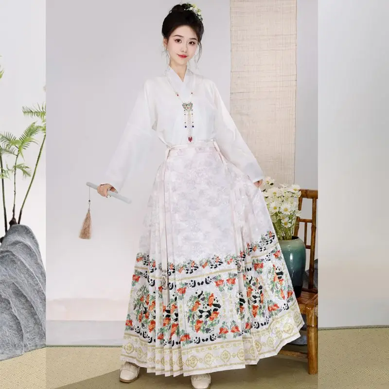 Spring Autumn New Chinese Style Hanfu Women's Loose Printed Horse Face Skirt Set + Skirt Female Printed Dance Clothing
Spring Autumn New Chinese Style Hanfu Women's Loose Printed Horse Face Skirt Set + Skirt Female Printed Dance Clothing