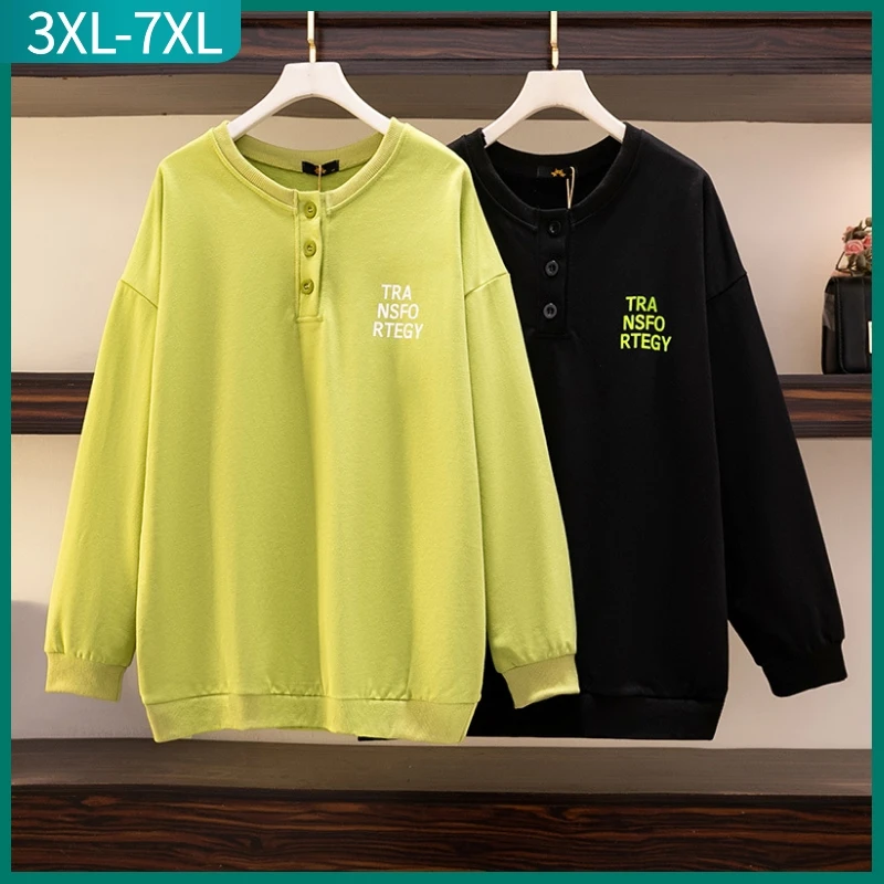 New 2023 Spring Autumn Plus Size Tops For Women Large Size Long Sleeve Green Black Cotton Sweatshirt Coat 3XL 4XL 5XL 6XL 7XL
New 2023 Spring Autumn Plus Size Tops For Women Large Size Long Sleeve Green Black Cotton Sweatshirt Coat 3XL 4XL 5XL 6XL 7XL