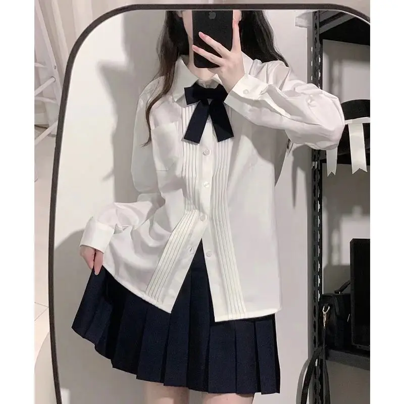 Jk Japanese White Camisas Bow Tie Women Long Sleeve Preppy Style Basics Sweet Shirts Y2k Straight Chemises Femme
Jk Japanese White Camisas Bow Tie Women Long Sleeve Preppy Style Basics Sweet Shirts Y2k Straight Chemises Femme
