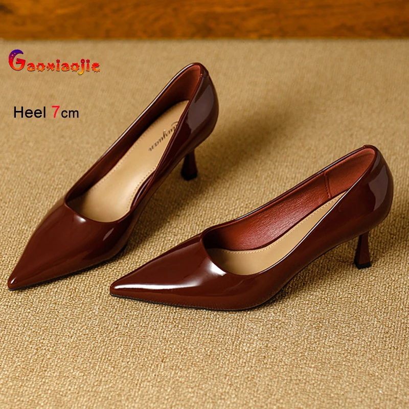 Fashion Summer Wine Red Patent Leather Women's Shoes Thin Heels 7cm Shallow Mouth Pointed Toe Ladies Pumps Wedding Banquet Shoes
Fashion Summer Wine Red Patent Leather Women's Shoes Thin Heels 7cm Shallow Mouth Pointed Toe Ladies Pumps Wedding Banquet Shoes