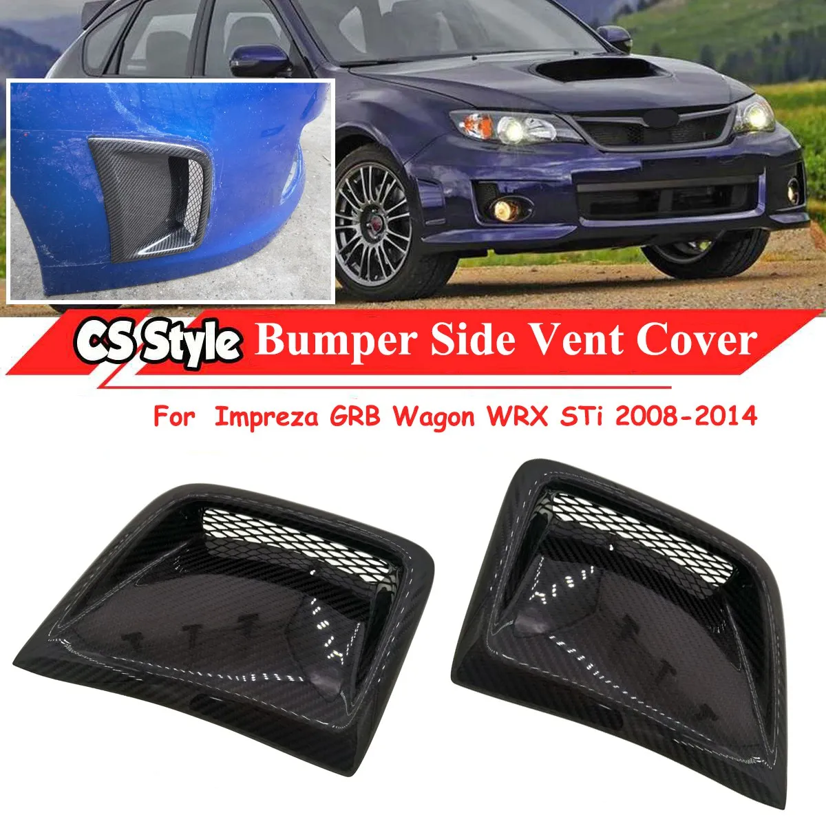 Front Bumper Side Vents Cover Trim Body Spoiler For Subaru Impreza GRB Wagon WRX Sti 2008-2014, Real Carbon Fiber
Front Bumper Side Vents Cover Trim Body Spoiler For Subaru Impreza GRB Wagon WRX Sti 2008-2014, Real Carbon Fiber