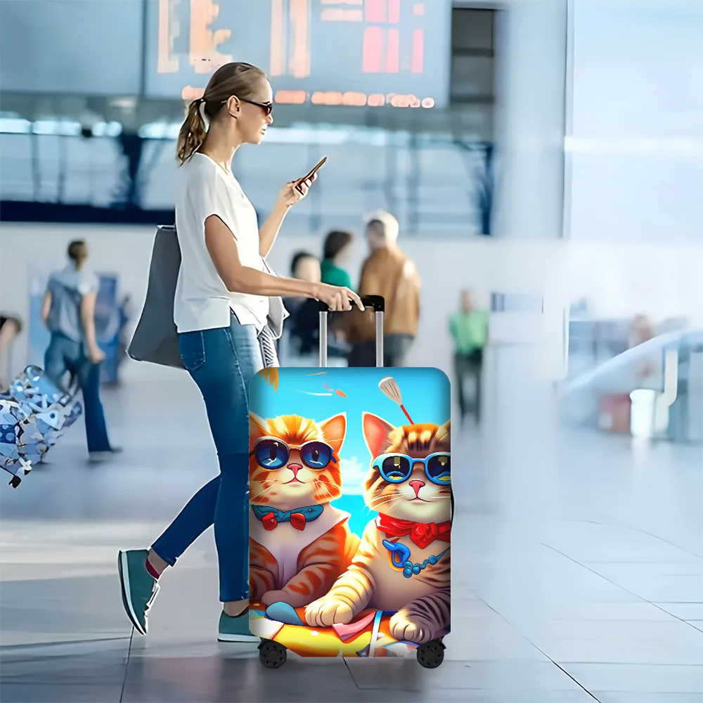 1PC Cat-themed luggage cover for luggage sizes 18-32 inches; a resilient and dustproof travel accessory with two anthropomorp
1PC Cat-themed luggage cover for luggage sizes 18-32 inches; a resilient and dustproof travel accessory with two anthropomorp