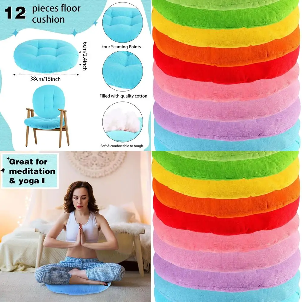 Flexible Round Floor Cushions with Handles, 12-Piece Set for Classroom, Home School, and Nursery (Classic Colors)
Flexible Round Floor Cushions with Handles, 12-Piece Set for Classroom, Home School, and Nursery (Classic Colors)
