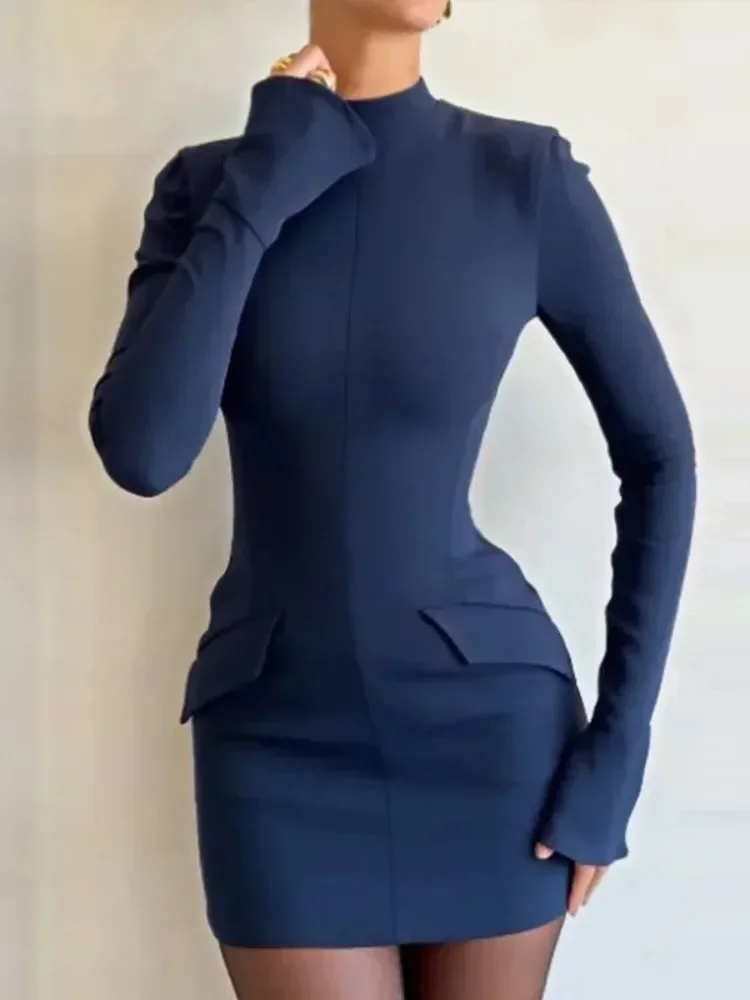 Patchwork Solid High Waist Mini Dress Female Fashion Long Sleeve Autumn 2023 Pocket Slim Dress Casual Women's Dress New
Patchwork Solid High Waist Mini Dress Female Fashion Long Sleeve Autumn 2023 Pocket Slim Dress Casual Women's Dress New