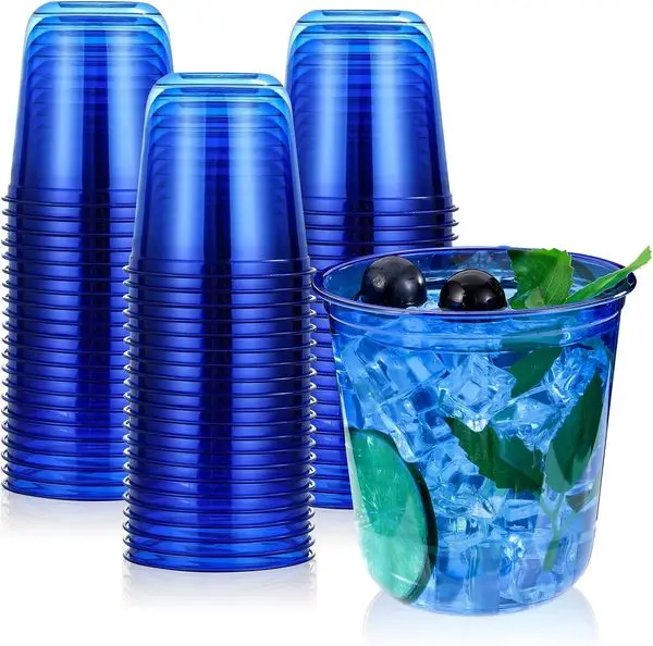 50 Pcs Blue Plastic Cups, 12oz Disposable Stemless Wine Glasses for Cocktail Clear Wine Cups Cocktail
50 Pcs Blue Plastic Cups, 12oz Disposable Stemless Wine Glasses for Cocktail Clear Wine Cups Cocktail