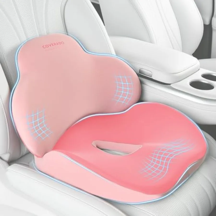 Car Seat Cushion and Lumbar Support Pillow Memory Foam Ergonomic Back Support Driving Seat Cushion for Sciatica Tailbone Back P
Car Seat Cushion and Lumbar Support Pillow Memory Foam Ergonomic Back Support Driving Seat Cushion for Sciatica Tailbone Back P