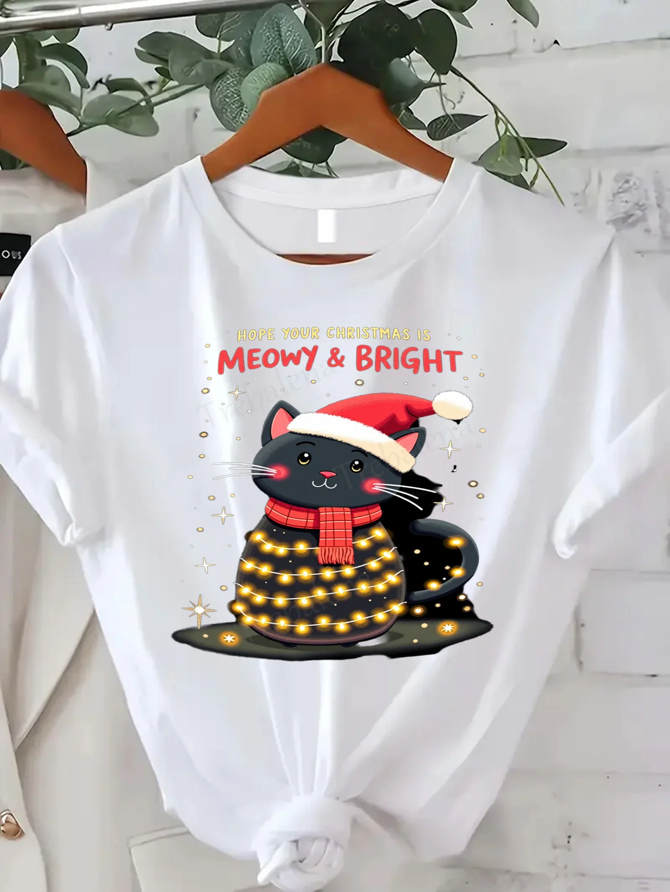 Women T-shirt Meowy & Bright Christmas Cat T-Shirt for Women - Festive Holiday Top 
Women T-shirt Meowy & Bright Christmas Cat T-Shirt for Women - Festive Holiday Top