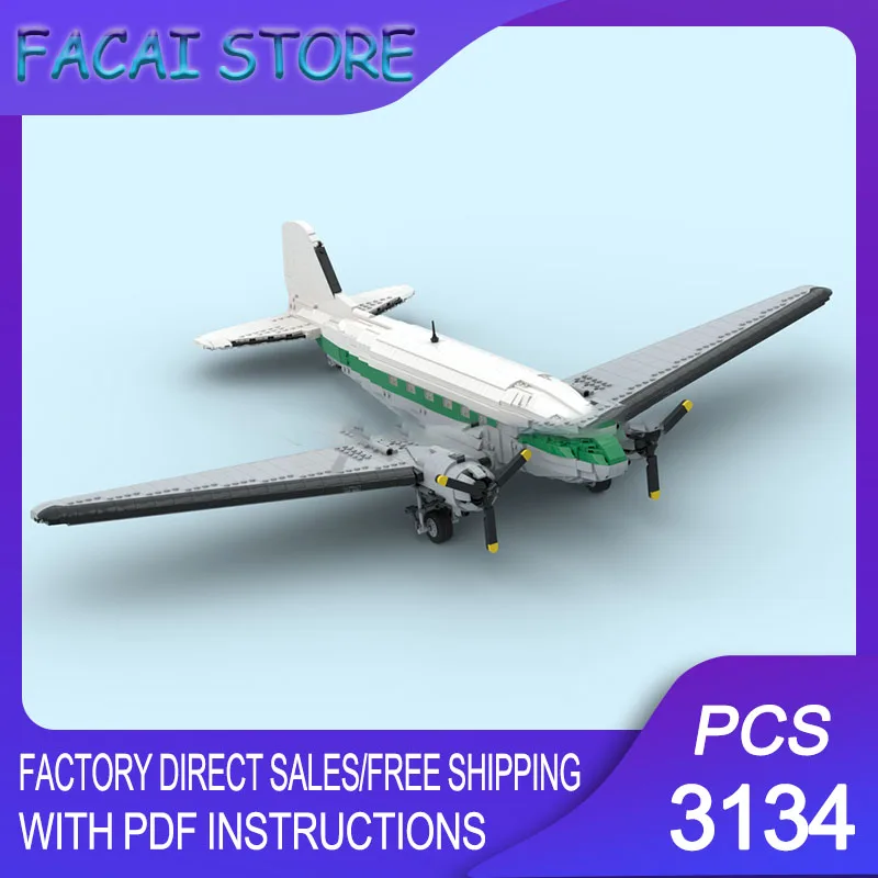 Fighter Model Moc Building Bricks Modular DC-3 Airliner Model Technology Blocks Christmas DIY Toy Construction Gifts
Fighter Model Moc Building Bricks Modular DC-3 Airliner Model Technology Blocks Christmas DIY Toy Construction Gifts